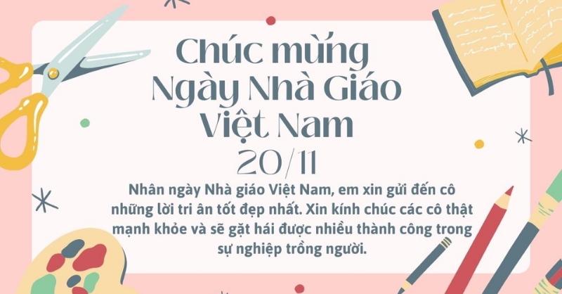 Hình ảnh 20/11 chúc mừng Ngày Nhà giáo Việt Nam với lời tri ân