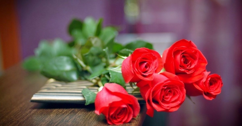 Hình ảnh hoa hồng trang trí trên bàn dành tặng thầy cô 20/11