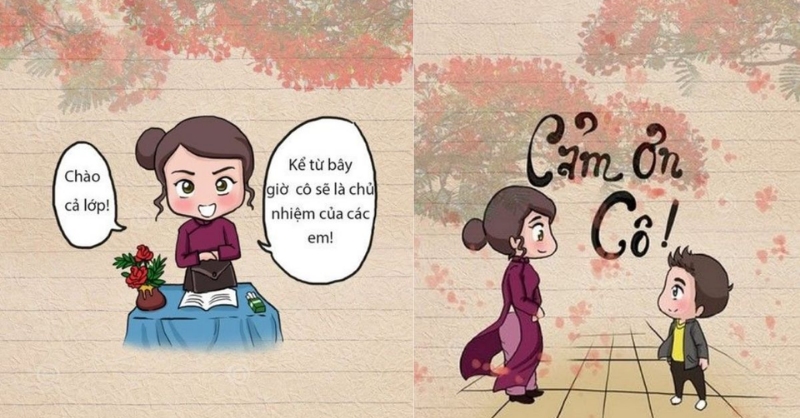 Hình ảnh 20/11 phong cách chibi của cô giáo