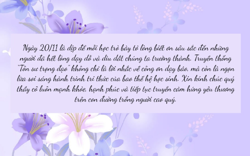 Mẫu lời ngỏ 20/11 ấn tượng, hay