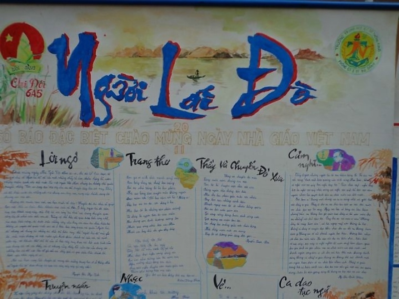 Lời ngỏ 20/11 trên báo tường sáng tạo