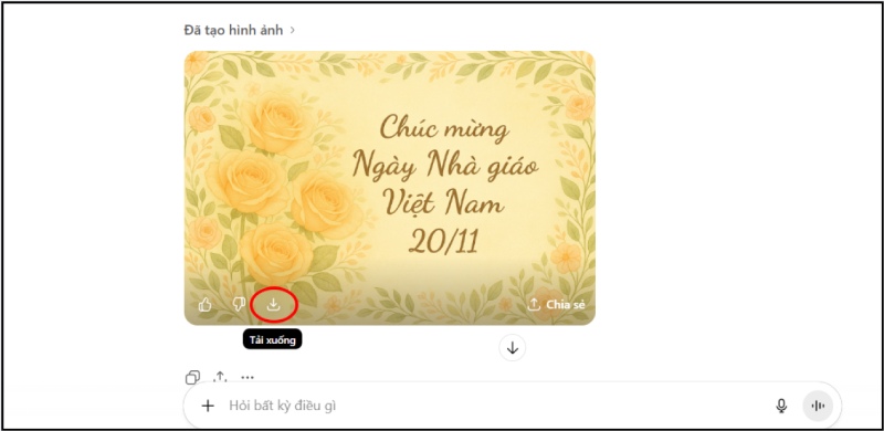 Tiến hành tải background 20/11 sau khi hoàn thiện