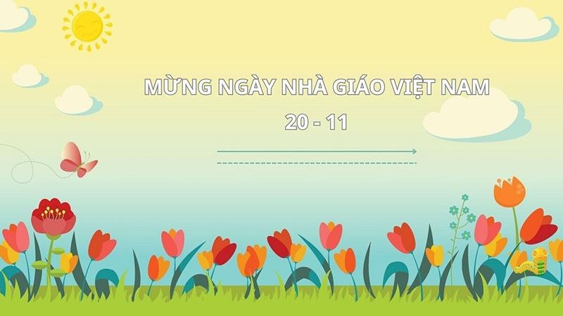 mẫu background 20/11 hoa cỏ đẹp đơn giản