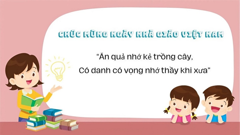 Mẫu thêm trích dẫn hay vào phông nền trang trí 20/11