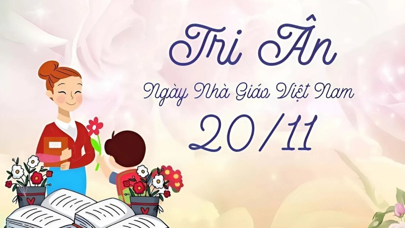 Mẫu background 20/11 dành cho mầm non đẹp