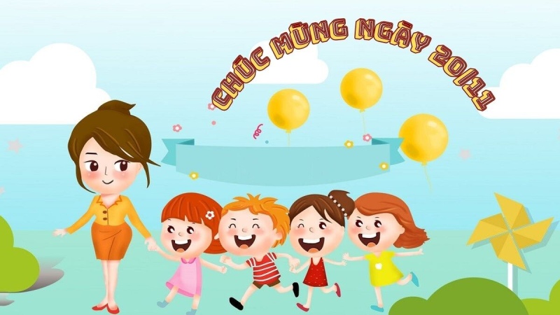 Hình ảnh background 20/11 thu hút cho mầm non