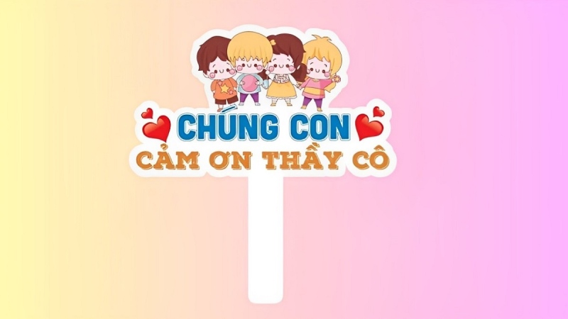 Hashtag với hình các bạn học sinh ngày 20/11