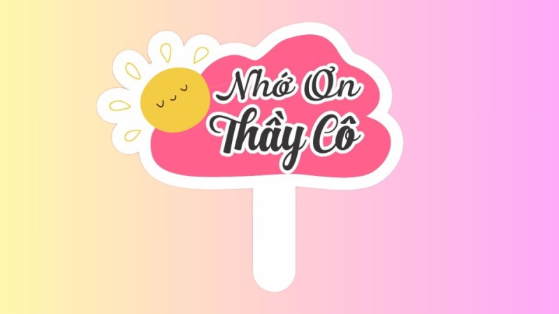 Hashtag cầm tay với hình hoa và mặt trời nổi bật