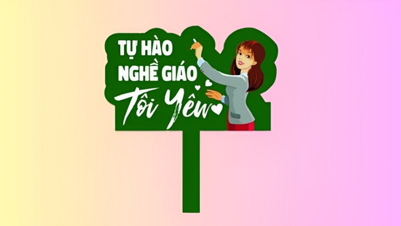 Hashtag với hình cô giáo