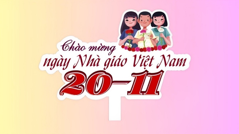 Hashtag với dòng chữ chào mừng ngày Nhà giáo Việt Nam 20/11