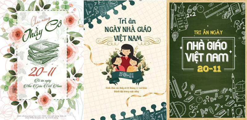 Ba mẫu poster Happy Teacher’s Day dễ thương, sáng tạo
