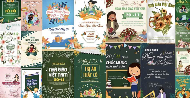 Các mẫu poster 20/11 chúc mừng Ngày Nhà giáo Việt Nam