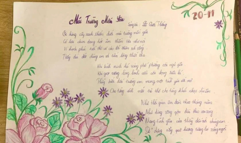 Bài thơ “Mái trường thân yêu”