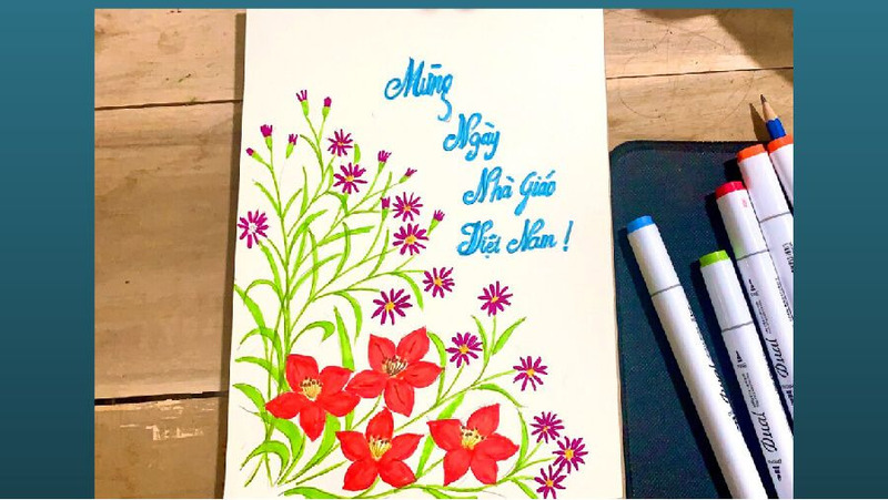 Bìa vẽ tay Mừng Ngày Nhà giáo Việt Nam