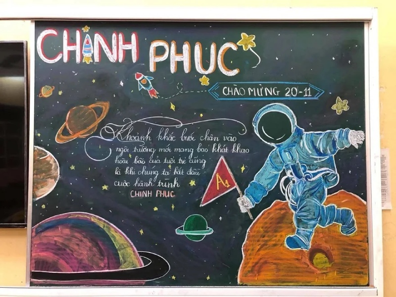 Mẫu trang trí bảng 20/11 cho tiểu học sáng tạo