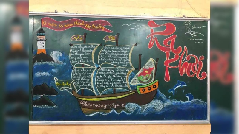 trang trí bảng ra khơi 20/11 ấn tượng, thú vị