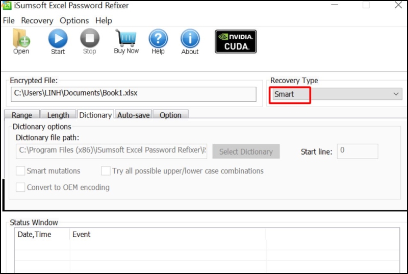 nhung-cach-xu-ly-quen-mat-khau-file-excel-14 Chọn Smart để phần mềm sử dụng các thuật toán thông minh để tìm mật khẩu