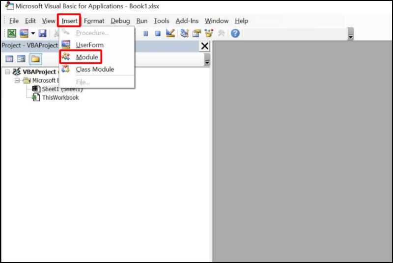 nhung-cach-xu-ly-quen-mat-khau-file-excel-3 Chọn Insert từ menu và chọn Module