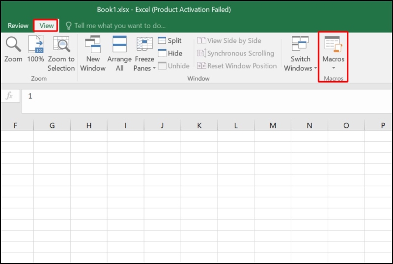 nhung-cach-xu-ly-quen-mat-khau-file-excel-5 Trên thanh menu, chọn View và chọn Macros