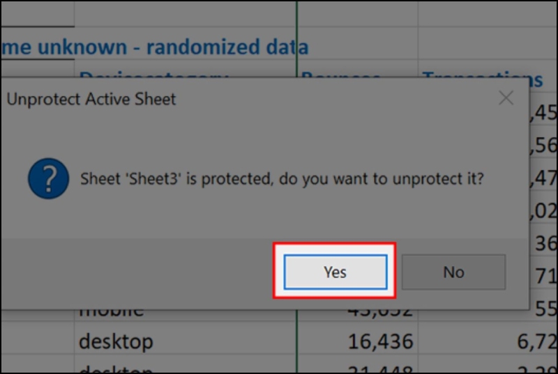 nhung-cach-xu-ly-quen-mat-khau-file-excel-7 Thông báo hiển thị và nhấn Yes