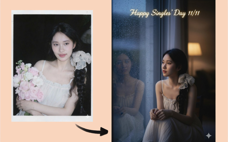 Tạo ảnh 11/11 tâm trạng bằng AI