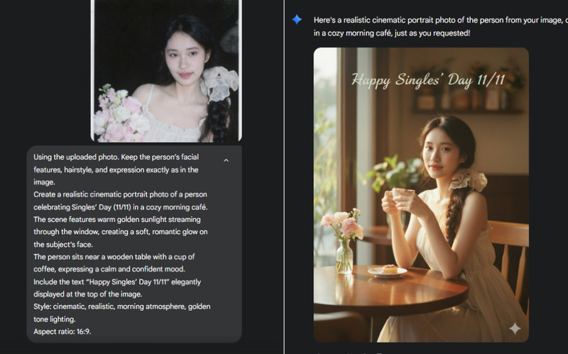 Tạo ảnh 11/11 bằng Gemini