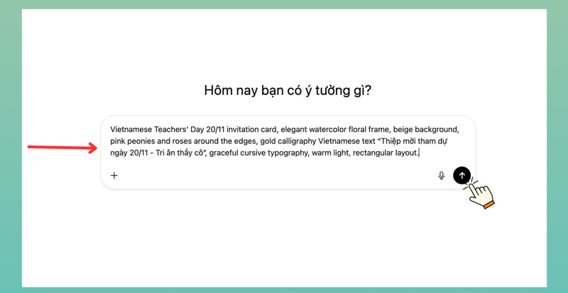 Nhập câu lệnh cho ChatGPT