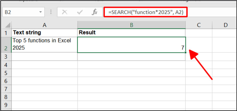 Hàm SEARCH kết hợp với các ký tự đại diện
