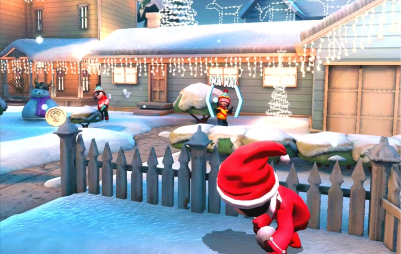 Game SnowJinks ném tuyết trong sân nhà mùa đông