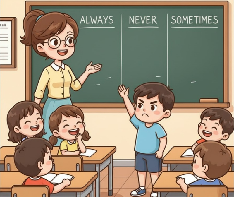 mẫu truyện cười 20/11 "Giờ Anh văn rắc rối"