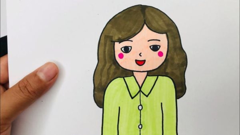 Bức tranh vẽ chân dung cô giáo