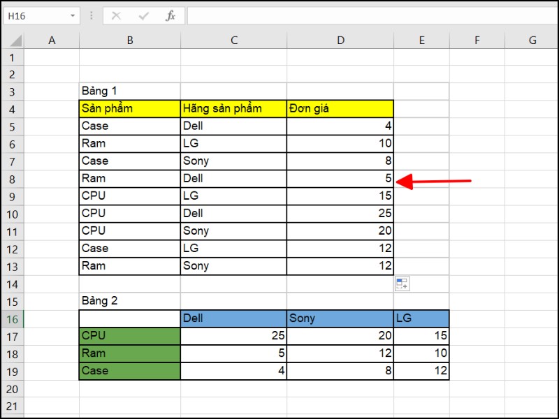 Sao chép công thức cho các dòng còn lại