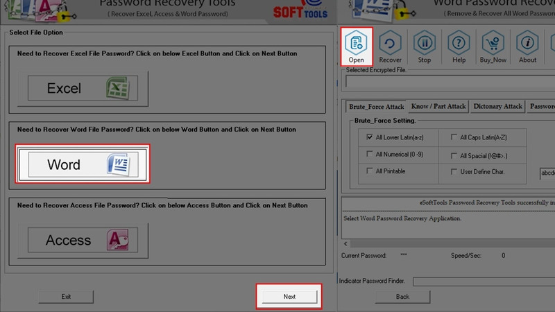 Chọn Word và nhấn Next