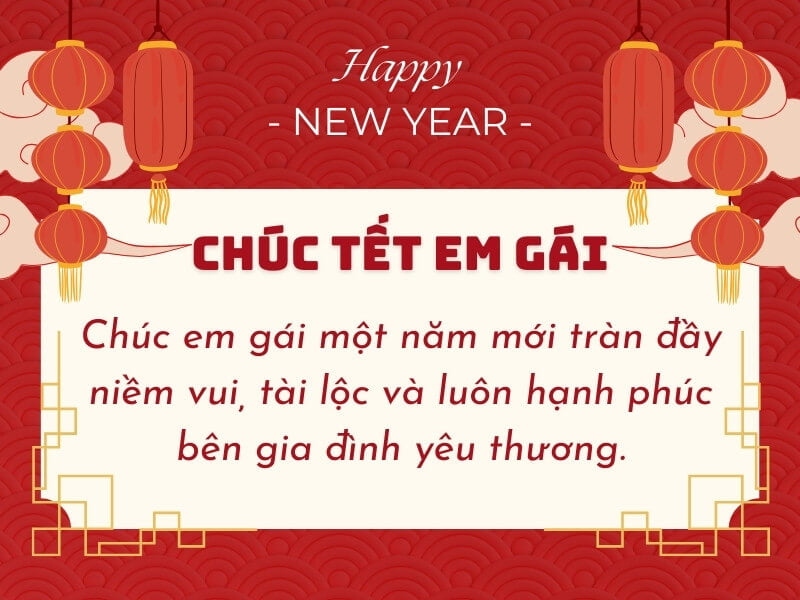 Lời chúc anh chị gửi cho em gái trong nhà