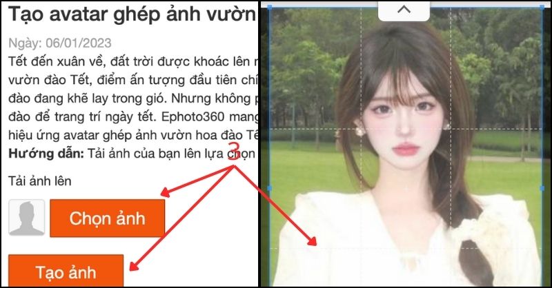 Chọn và cắt ảnh qua website ephoto360