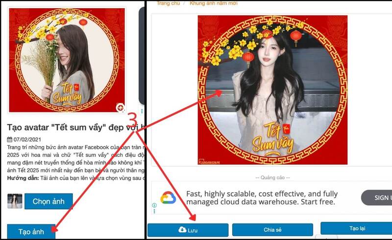 Ghép ảnh vào nền Tết