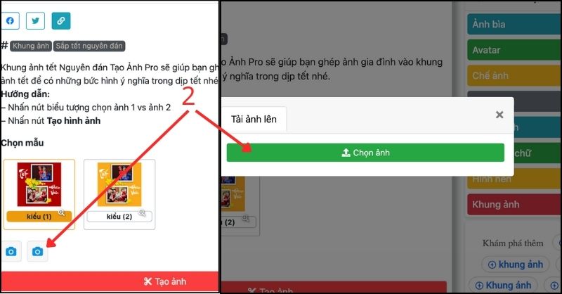 Chọn và tạo ảnh Tết trên taoanhpro