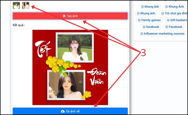 Lưu ảnh Tết Vào thiết bị