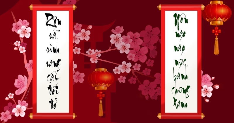 Trang trí câu đối trong ngày tết