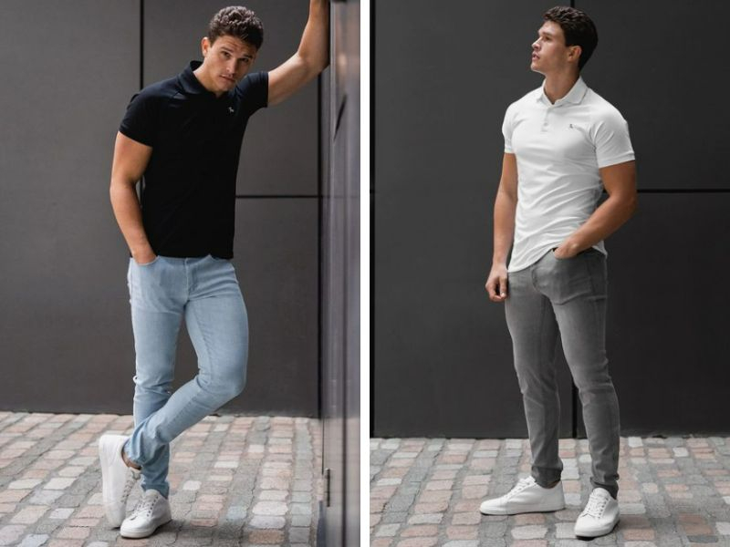 Áo thun phối quần jean cho nam