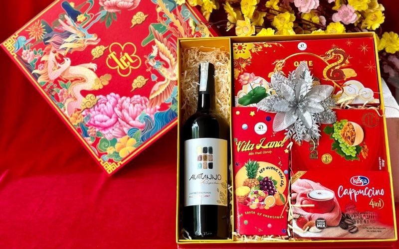 Hộp quà tết rượu vang