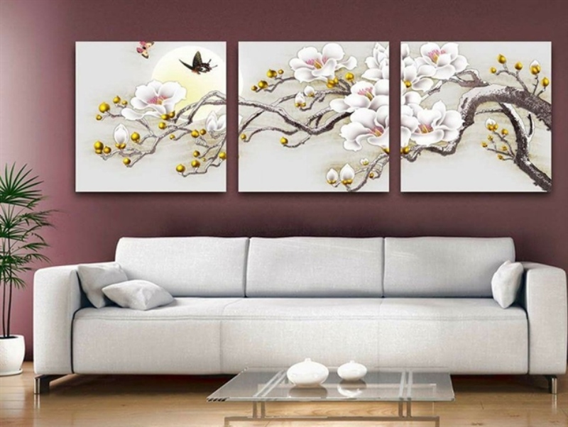 tranh treo tường hoa mai trắng