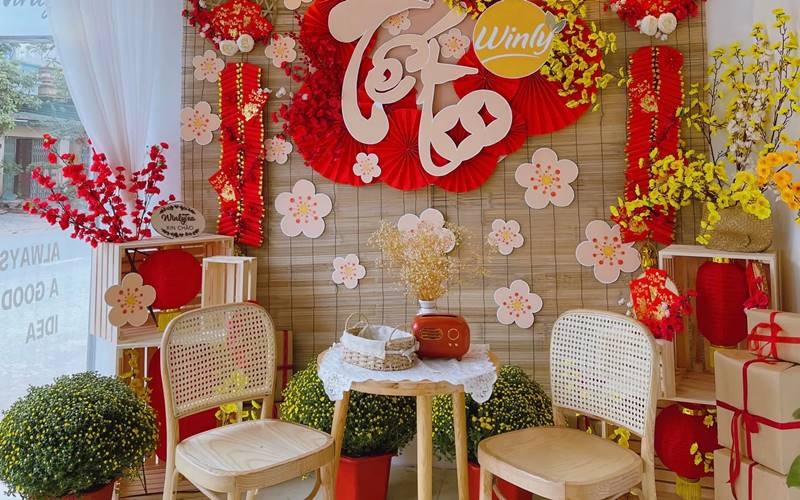 Trang trí Tết cho quán cafe với hoa tươi
