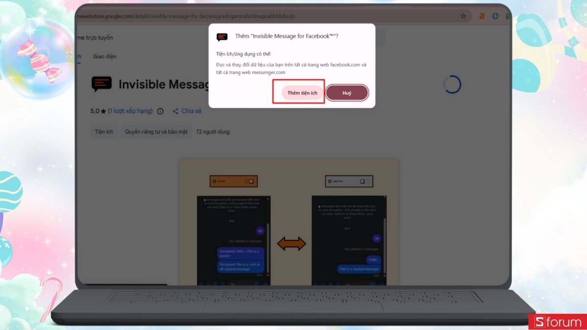 cach-gui-tin-nhan-tang-hinh-tren-facebook-6 Thêm tiện ích cho Chrome
