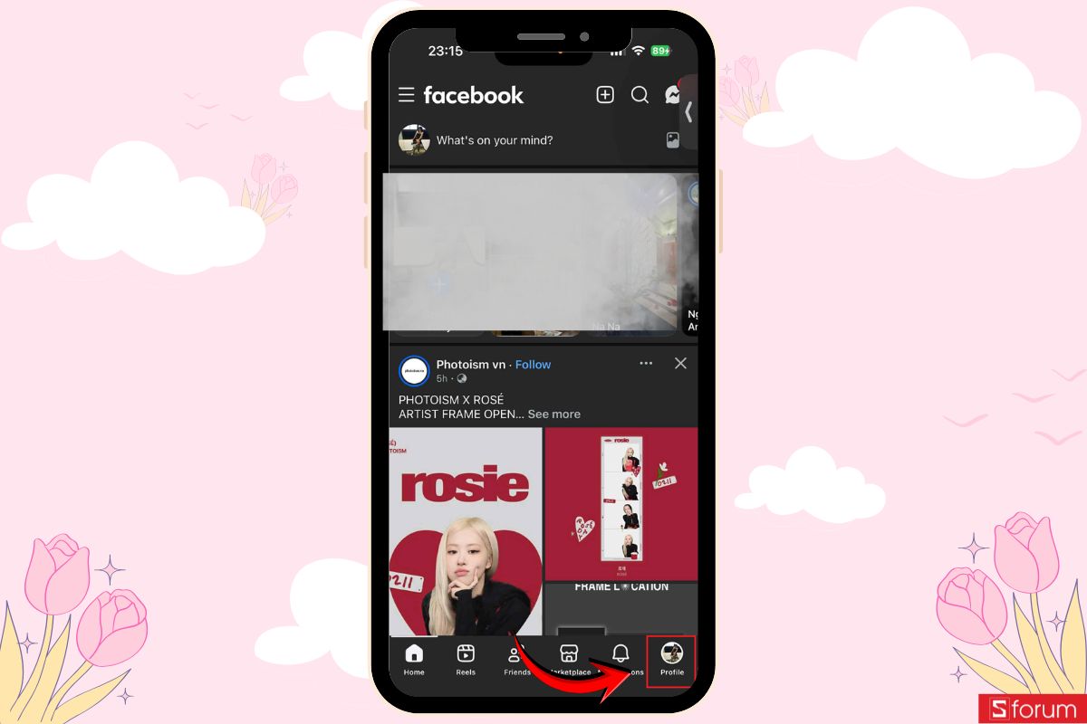 Truy cập cài đặt trang cá nhân