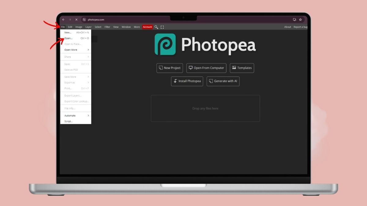 Tải ảnh cần chỉnh sửa lên