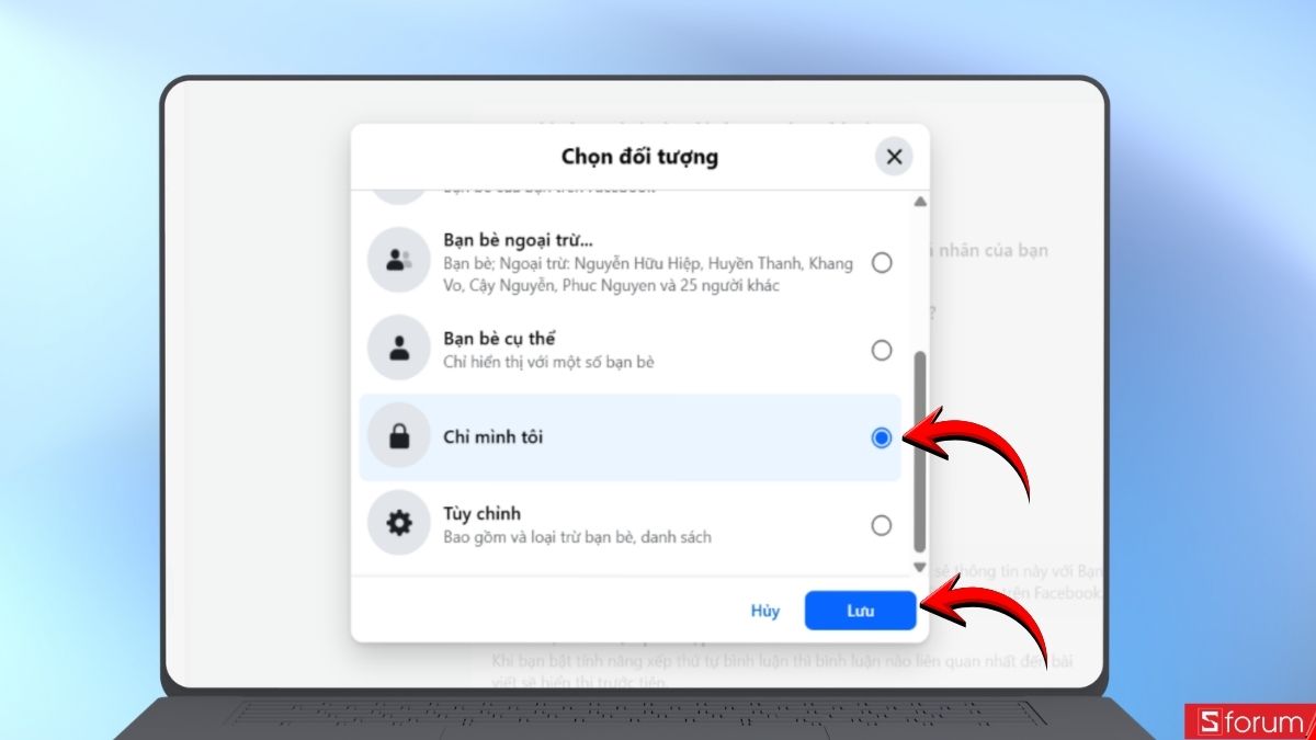 huong-dan-fanpage-facebook-da-thich-7 Chọn đối tượng sau đó Lưu lại